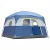 6 Person Outdoor Camping Tent, Waterproof Windproof Easy Setup, Double Layer Family Camping Tent with 1 Mesh Door & 5 Large Mesh Windows, Blue