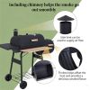 Charcoal barbecue grill, backyard picnic cookware, black