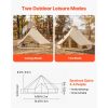 Oxford Bell Tent, 4 Seasons 13.12 ft Yurt Tent for Camping with Stove Jack, Waterproof Breathable Holds up to 4 People with Zipped Detachable Floor