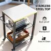 Outdoor barbecue cart, grill, with storage rack