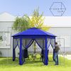 13' x 13' Pop Up Tent Canopy Tent with 6 Zippered Mesh Netting for Patio Backyard Garden Wedding Party