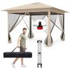 11.5 x 11.5 FT Pop-up Canopy Instant One-Person Setup with Mesh Screen Netting