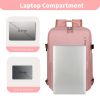 Travel Backpack for Women, 15.6 Inch Laptop Backpack with USB Charging Hole, College Bookbag, Large Capacity Black Computer Backpacks for Work