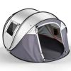 4 Person Pop Up Tent for Camping, Waterproof Instant Family Tent with Front Awning, Automatic Tent Throw Pop Up Instant Flip Pop Tent for Camping